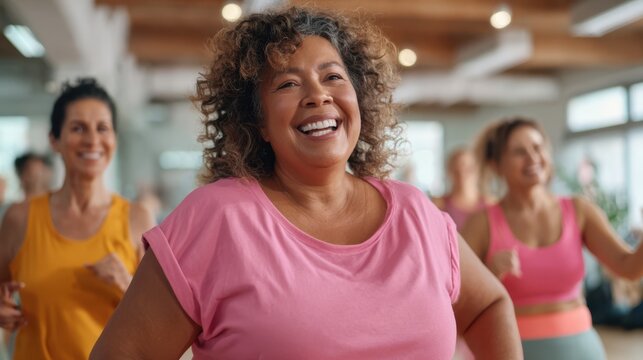 A group of people enjoying a dance fitness class