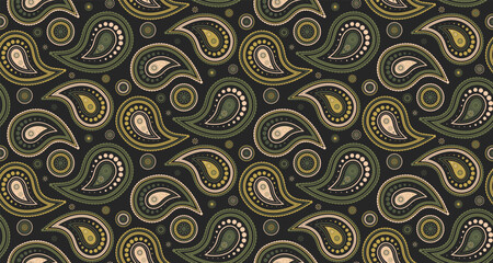 Surreal tiled, fantasy buta. Paisley outline to plant tranquility. Flower custom and seasonal seamless pattern.