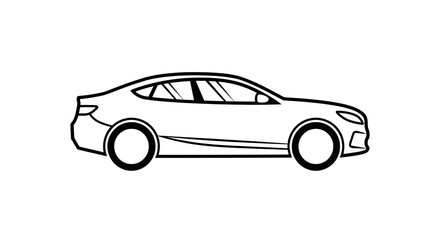 Modern Sedan Car Vehicle Outline Icon