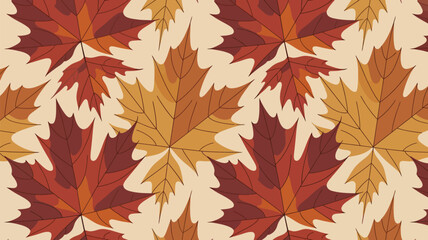 Fototapeta premium Warm autumn maple leaves pattern creates a cozy, inviting backdrop for seasonal designs and festive celebrations