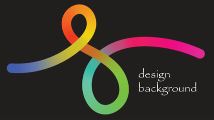 Vibrant gradient tube with swirling abstract shape on black