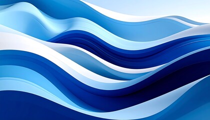 Abstract waves flow from blue to white in a mesmerizing display. Soft gradients create depth and movement