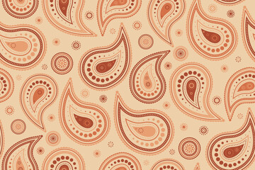 Fototapeta premium Retro style dress and linen minimal. Wrapping persian on scrapbook awesome. Paisley orient wallpaper romantic.