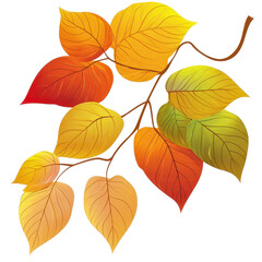 Obraz premium Bright autumn tree with red leaves in watercolor style on transparent background. PNG