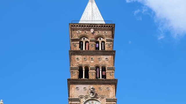 bottom red dome outer wall basilica papale di santa maria maggiore rome vertical design elements to reveals top panning view architectural 