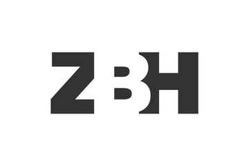 ZBH logo design. Initial letter Z B H bold font style for tech startups, consulting, corporate branding. Creative company name, headlines typography identity, trendy logotype.