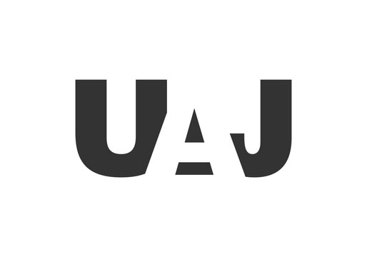 UAJ logo design. Initial letter U A J bold font style for tech startups, consulting, corporate branding. Creative company name, headlines typography identity, trendy logotype.