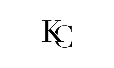 KC initial letters, monogram logo