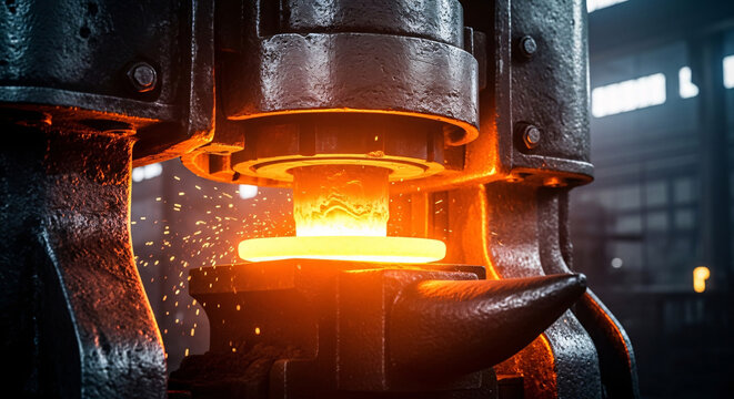 AI Robot with Glowing Orange Core Futuristic Technology