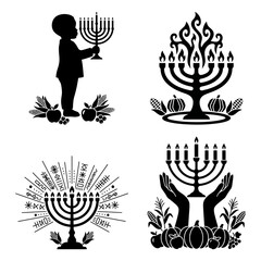 Kwanzaa Kinara Minimal Balanced Centered Layout Set