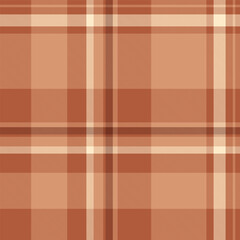 Warm plaid pattern in shades of terracotta. Classic, versatile design for backgrounds, textiles, and digital art. Use it for autumnal projects or a vintage aesthetic.