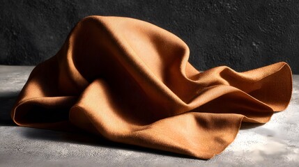 Elegant Golden Fabric Texture Background for Abstract and Artistic Compositions A Detailed View of Folded Textile Material Perfect for Creative Projects 