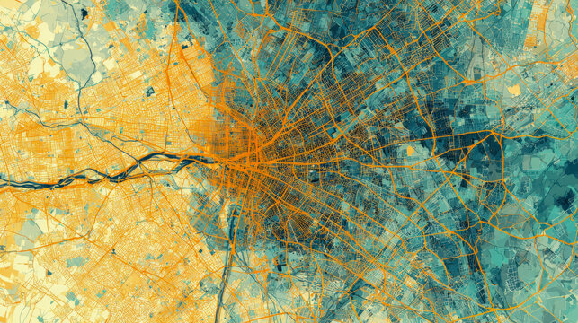 Milan, Italy city map data visualization
