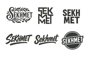 Fototapeta premium Sekhmet Sigil Variations. Sekhmet Sigil. Set lettering. harmonious lettering variations of the same emblematic concept, each with different artistic