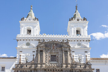 Quito, Ecuador - October 7, 2025: The Church and Convent of San Francisco is one of the most emblematic, ancient and extensive temples in the Historic Center of Quito.