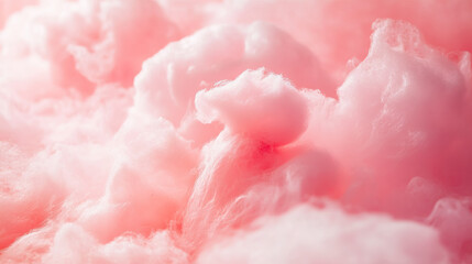 Ethereal confection of pastel pink cotton candy delight close-up view for National Cotton Candy Day