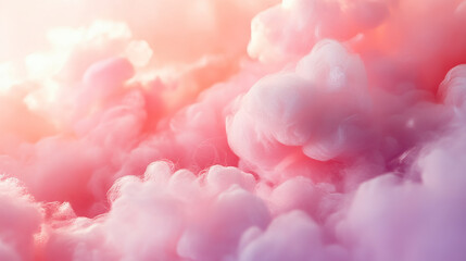 Pastel Clouds with Dreamy Tones in Soft Pink and Purple Hues for National Cotton Candy Day