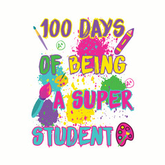 Fototapeta premium Celebration of 100 days of school with colorful elements
