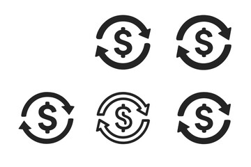 Obraz premium Logo Design Variations. personal finance planning. Set Logo of personal finance planning: Cash flow arrows. Icon set. harmonious logo variations of the same