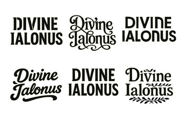 Ialonus Lettering Variations. Divine Ialonus. Set lettering. harmonious lettering variations of the same emblematic concept (Stencil-inspired urban lettering,