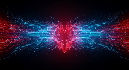 Circuitry Heart abstract circuit board