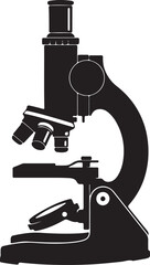 Silhouette of a laboratory microscope on a white background science research on transparent background