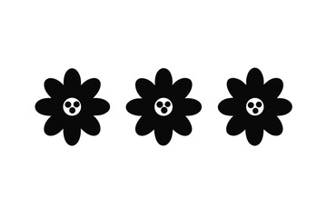 Elegant floral vector illustration of spring flowers and a butterfly on a black background for a beautiful summer pattern design