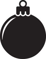 Black Silhouette Christmas Bauble Vector Illustration