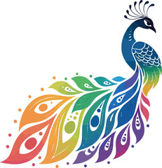 Obraz premium Elegant Peacock Logo Design – Luxury Bird Symbol, Royal Feather Icon, Modern Golden and Blue Vector Emblem for Branding and Fashion