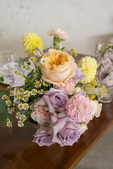 bouquet of flowers on a table