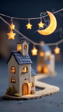 cartoon house in the snow illustration christmas vibe