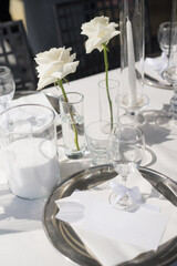 table set for a wedding reception