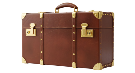 Sophisticated leather suitcase ready for adventure, timeless style, vintage travel, elegant luggage, journey awaits, escape the ordinary