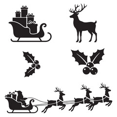 Christmas Silhouette Icons Set