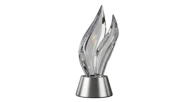 Stunning crystal award trophy celebrating achievement, success, and victory in contests or recognizing exceptional performance