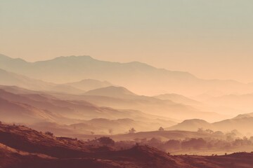 Misty mountain landscape scenic view nature photography mountain range hills fog hazy sunrise sunset travel 100