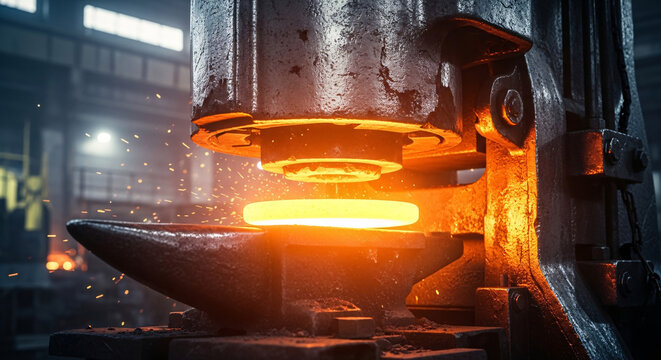 Molten Metal Production Intense Heat in Manufacturing Plant