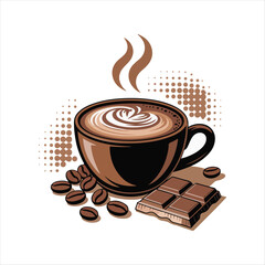 Coffee cup icon. Set of vector cups with coffee. Coffee cup logo.