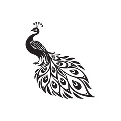 Elegant Peacock Logo Design – Luxury Bird Symbol, Royal Feather Icon, Modern Golden and Blue Vector Emblem for Branding and Fashion