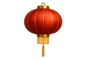Chinese red lantern hanging, bringing prosperity and good fortune for lunar new year and traditional celebrations