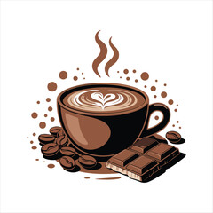 Coffee cup icon. Set of vector cups with coffee. Coffee cup logo.