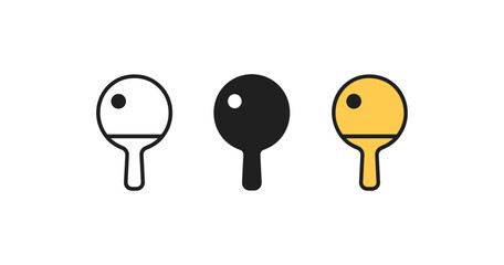 Fototapeta premium Minimalist table tennis paddles: line, solid, and color styles for sports design