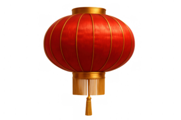 Red chinese lantern bringing festive celebration and luck for lunar new year and traditional asian holidays on transparent background