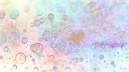 Soft pastel abstract background with transparent bubbles and dreamy textures. Perfect for spa, wellness, baby, or fantasy-themed designs.