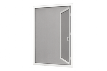 White pvc window opening, casement style, modern home improvement or construction element, isolated on transparent background