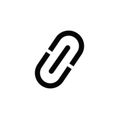 Minimal black chain link icon on white background simple connection symbol for hyperlink, link building, attachment, networking, unity, security, or digital web interface design