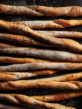 Enjoying freshly baked breadsticks with a crunchy texture and rich flavor at a local bakery