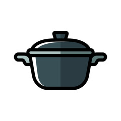 Cooking pot Icon on White Background Vector Art Illustration on white background.