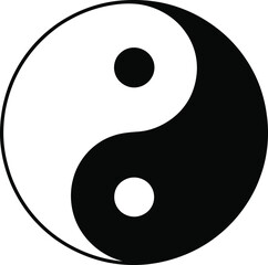 Classic Yin and Yang Symbol in Black and White