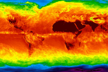 Illustration of worldwide Global Warming of the Earth